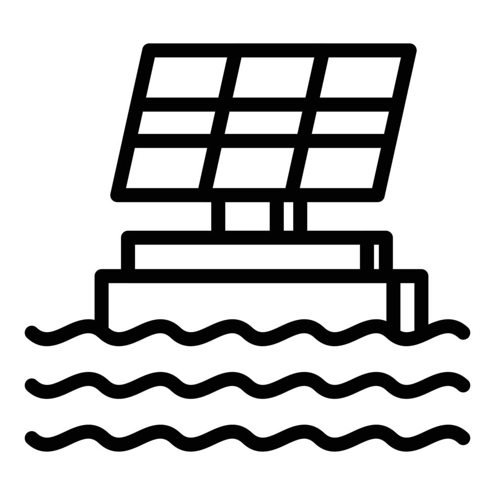 Light energy panel icon, outline style vector