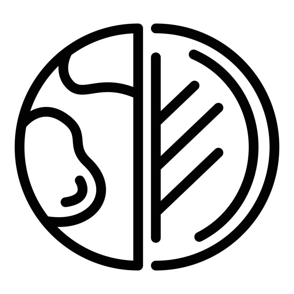 Nature globe icon, outline style vector