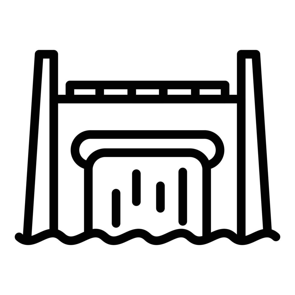 Hydro power station icon, outline style vector