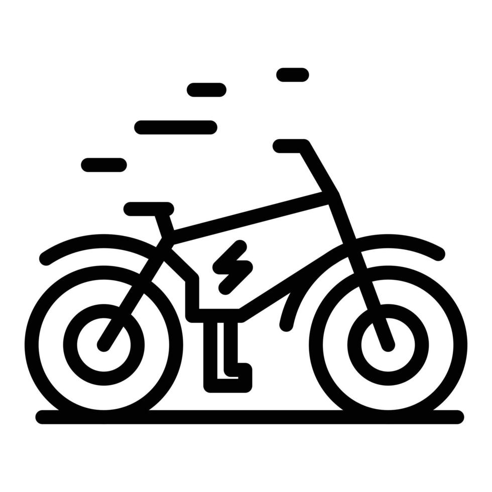 icono de bicicleta eléctrica, estilo de esquema vector