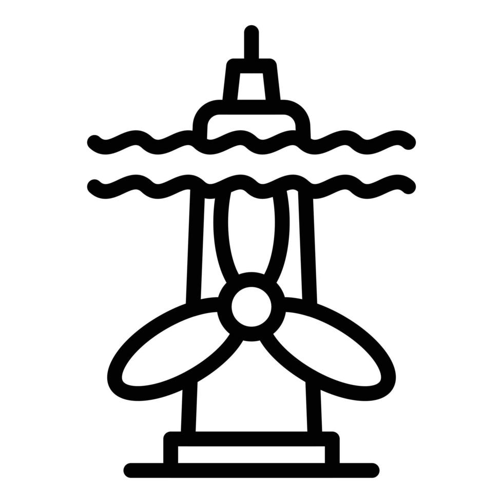 Water turbine icon, outline style vector