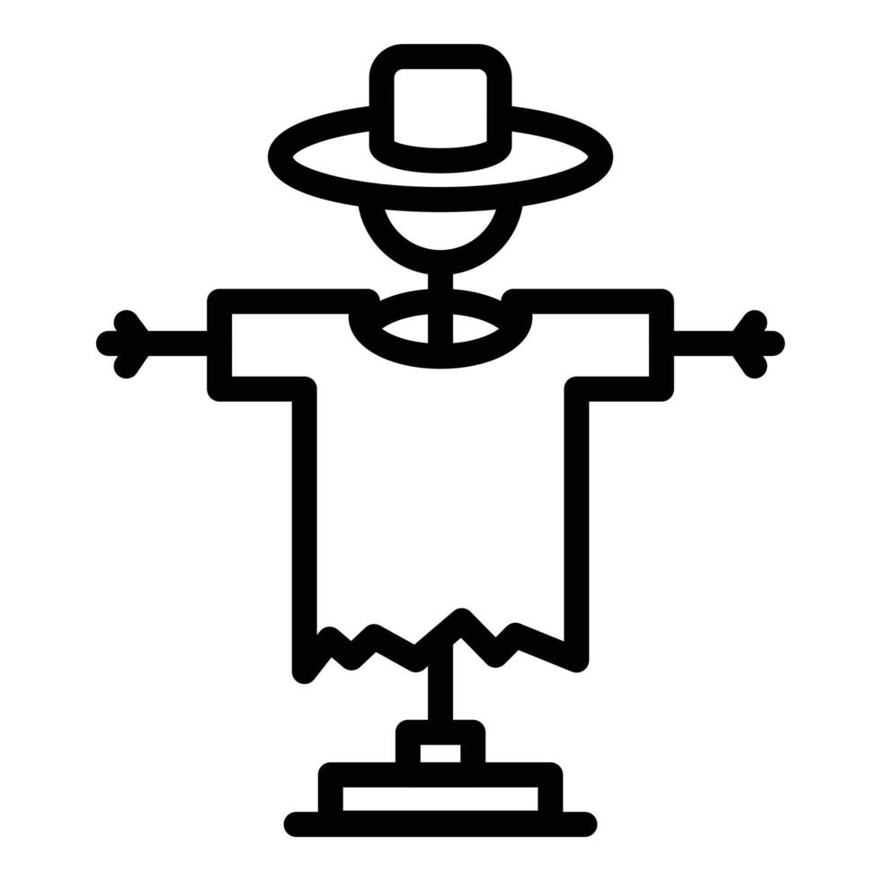 Farm scarecrow icon, outline style vector