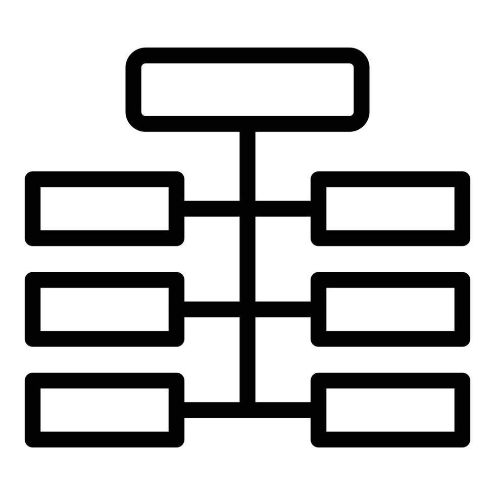 Hierarchy structure icon, outline style vector
