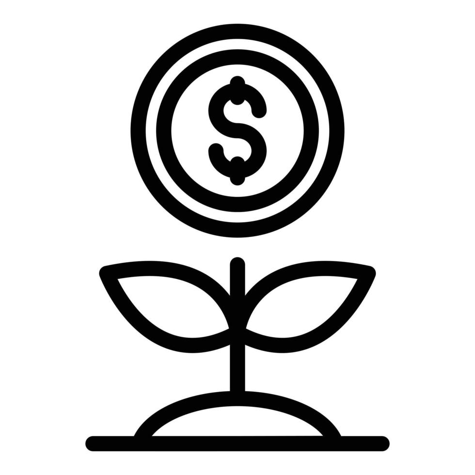 Grow money icon, outline style vector