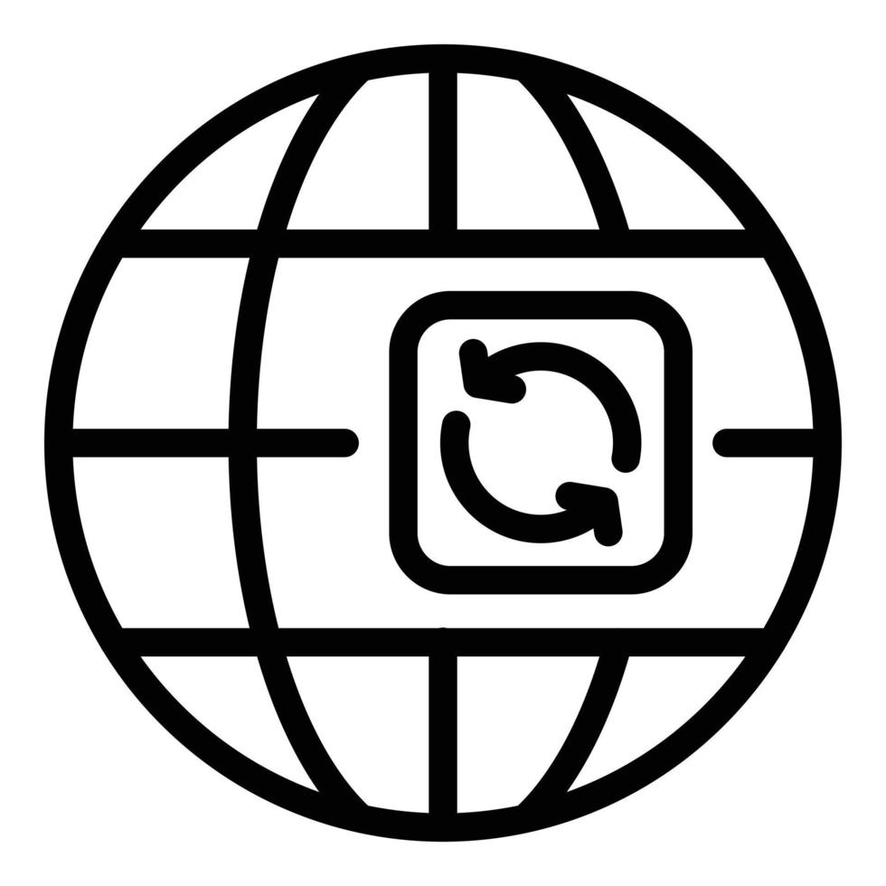 Global actualization icon, outline style vector