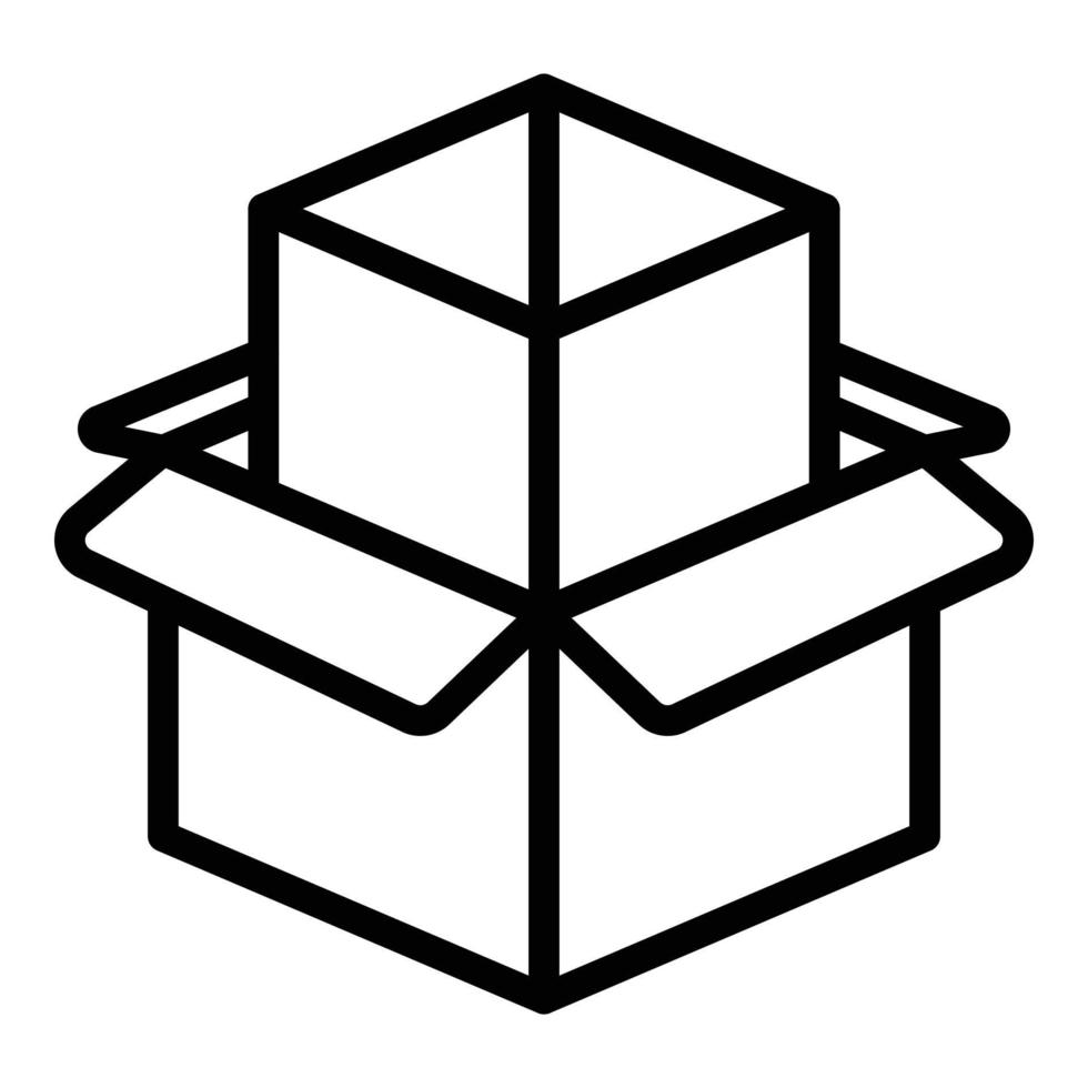 icono de cajas de almacenamiento ecológico, estilo de esquema vector