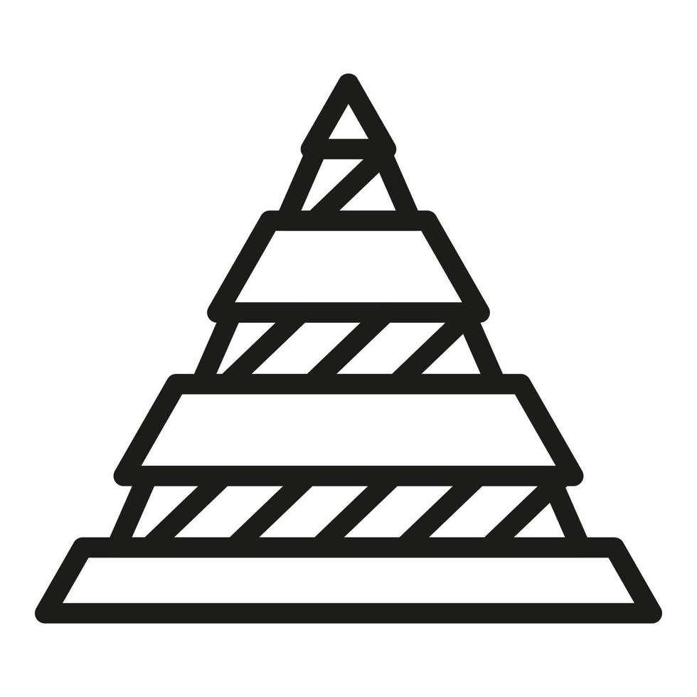 Hierarchy pyramid icon, outline style vector