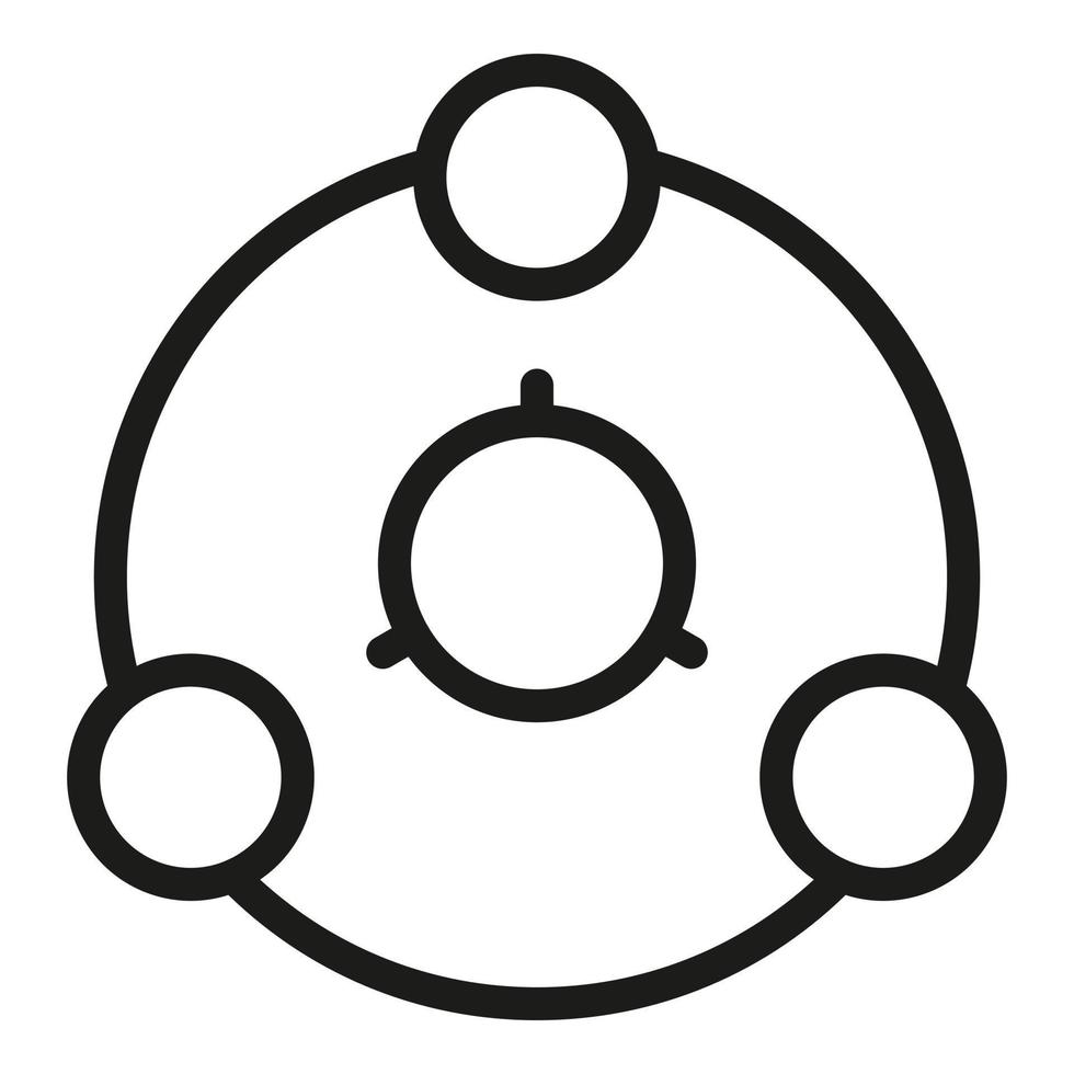 Round hierarchy icon, outline style vector