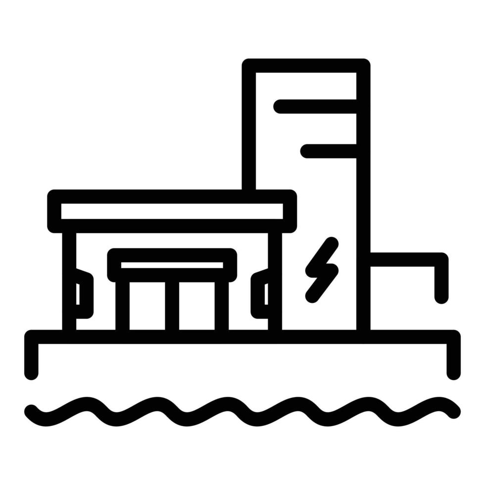 Hydro power ecology icon, outline style vector