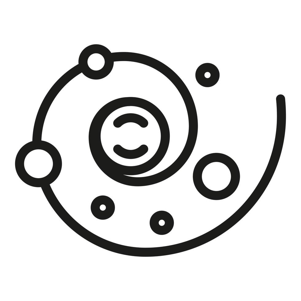 Circular network icon, outline style vector