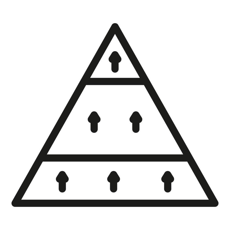 icono de jerarquía de la empresa, estilo de esquema vector