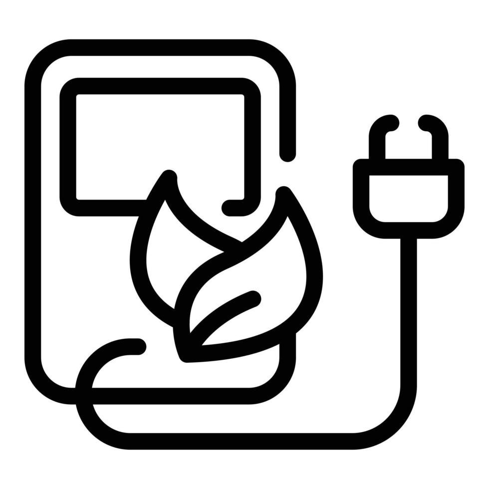 Eco charge icon, outline style vector