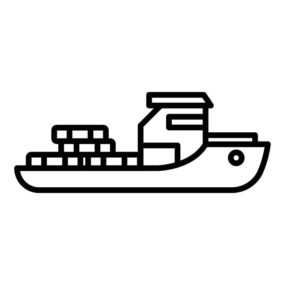 Cargo ship icon, outline style vector