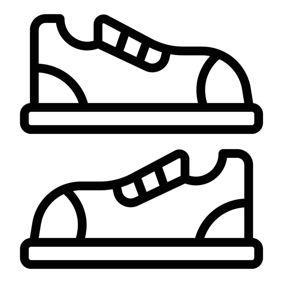 icono de zapatos escolares, estilo de contorno vector