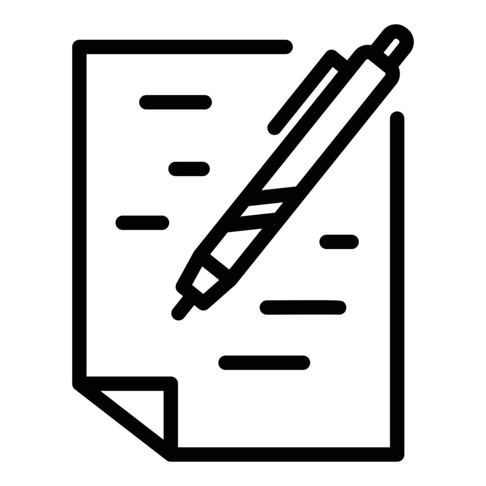 Written test icon, outline style vector