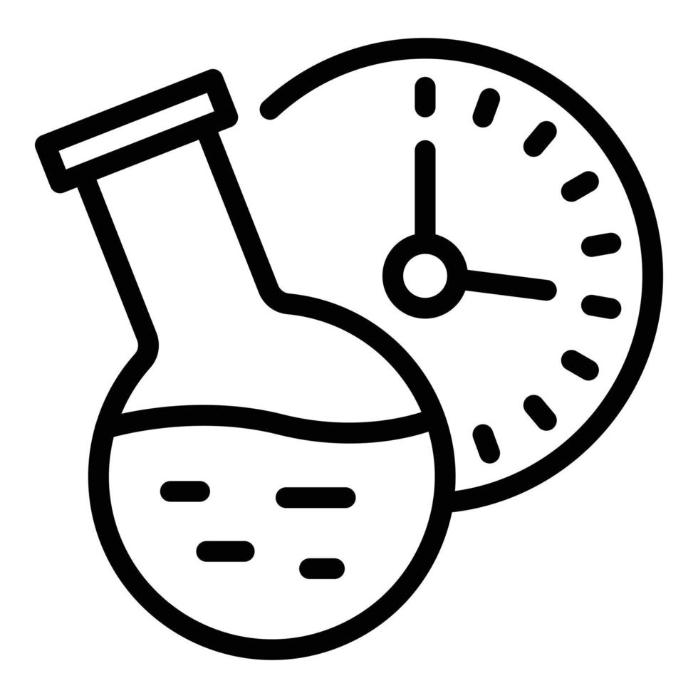 Chemical flask lesson icon, outline style vector