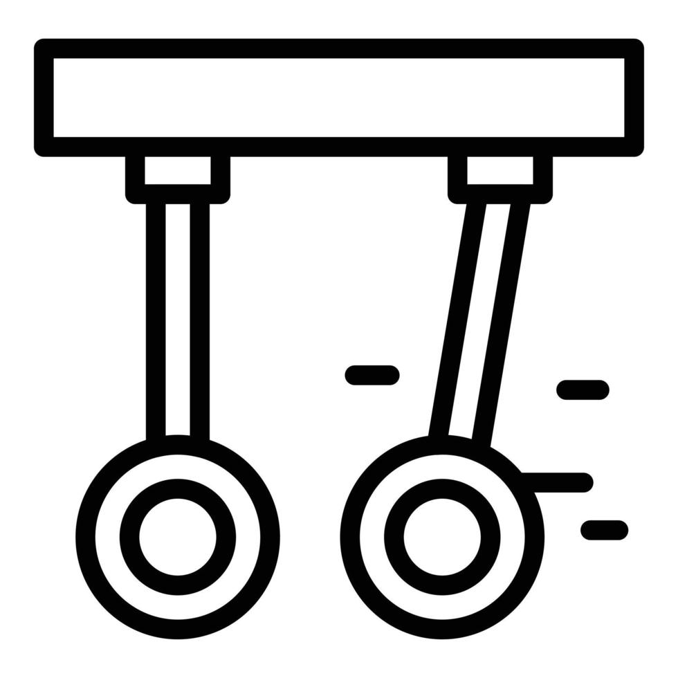 Gymnastic rings icon, outline style vector