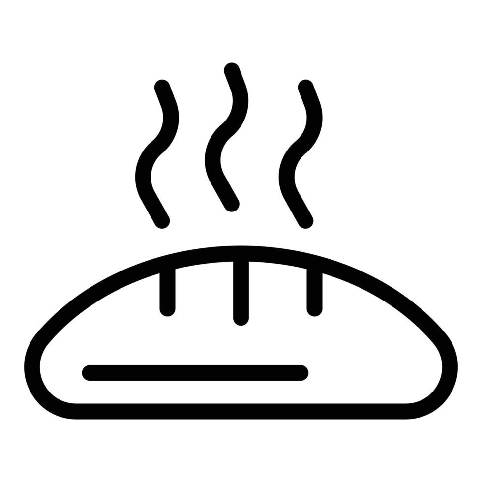 icono de pan caliente, estilo de contorno vector