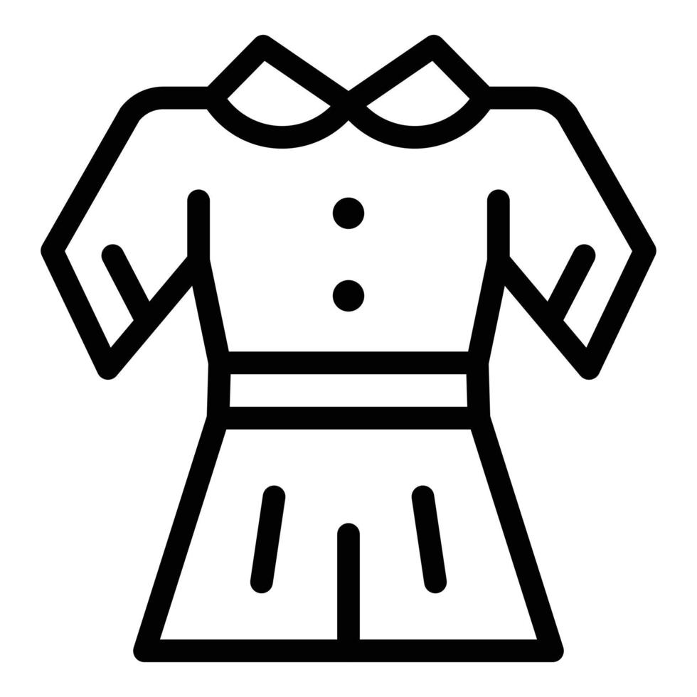 icono de vestido escolar, estilo de esquema vector