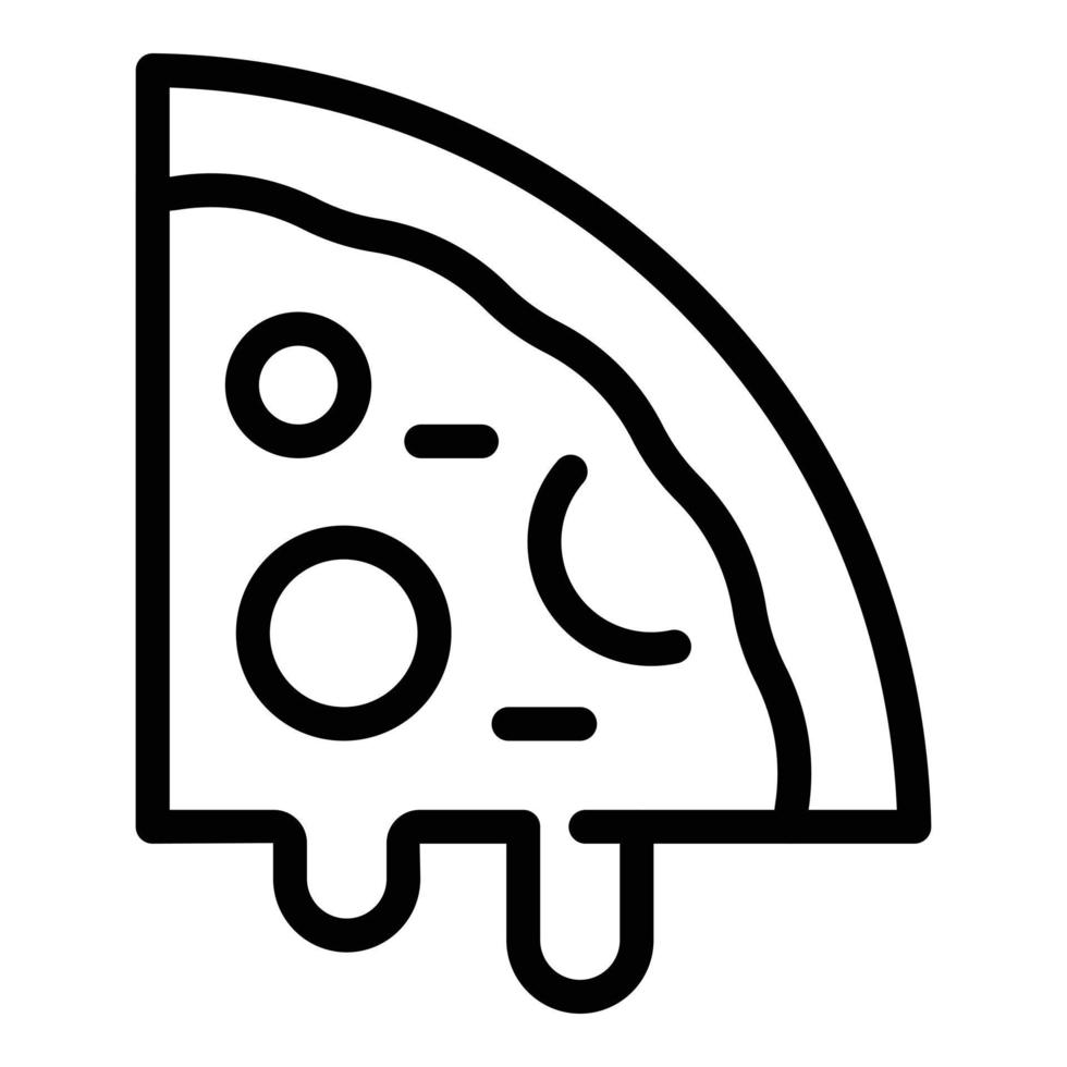 Slice of pizza icon, outline style vector