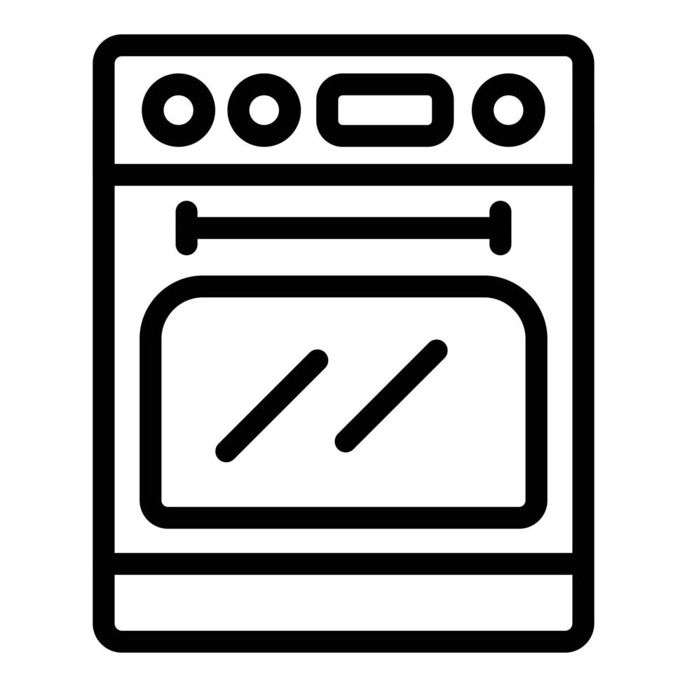 icono de estufa de gas de cocina, estilo de contorno vector
