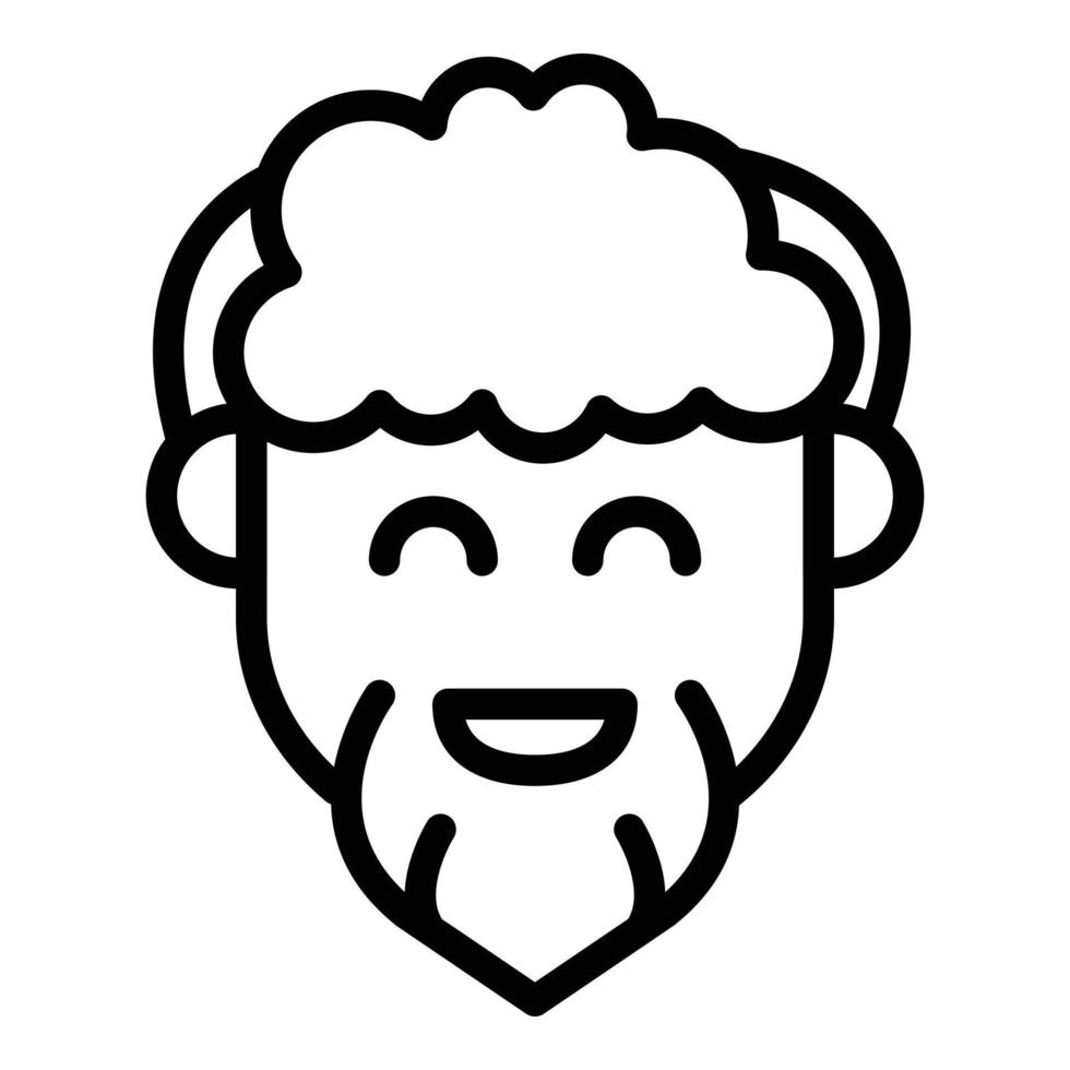 Positive smiling icon, outline style vector