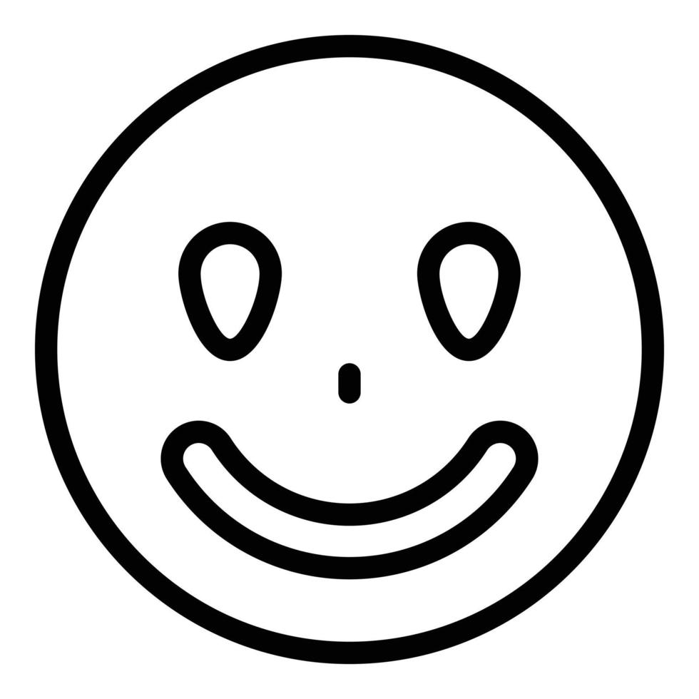 Cute smiling emoji icon, outline style vector