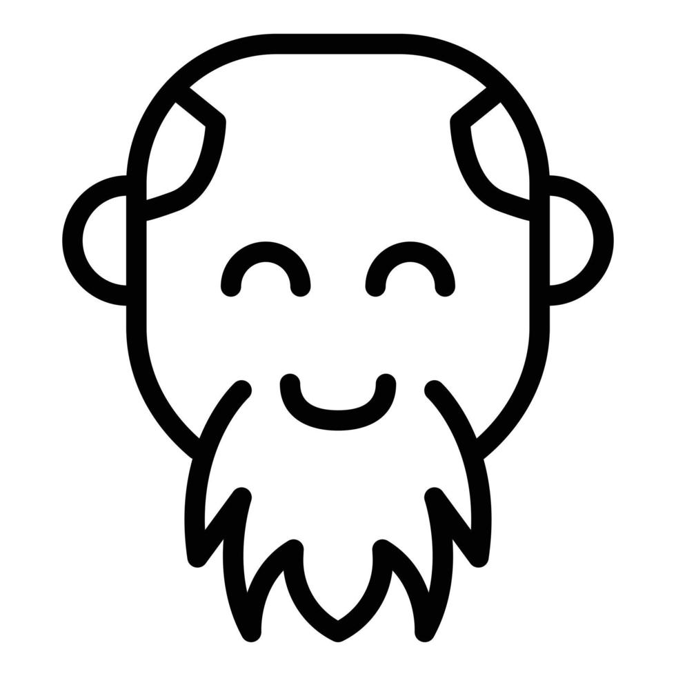 icono de hombre barbudo sonriente, estilo de esquema vector