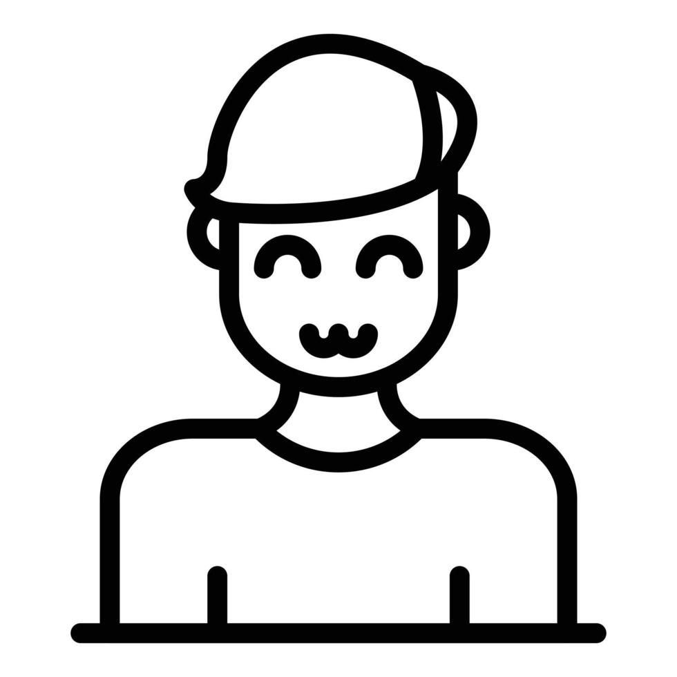 Mood man smile icon, outline style vector