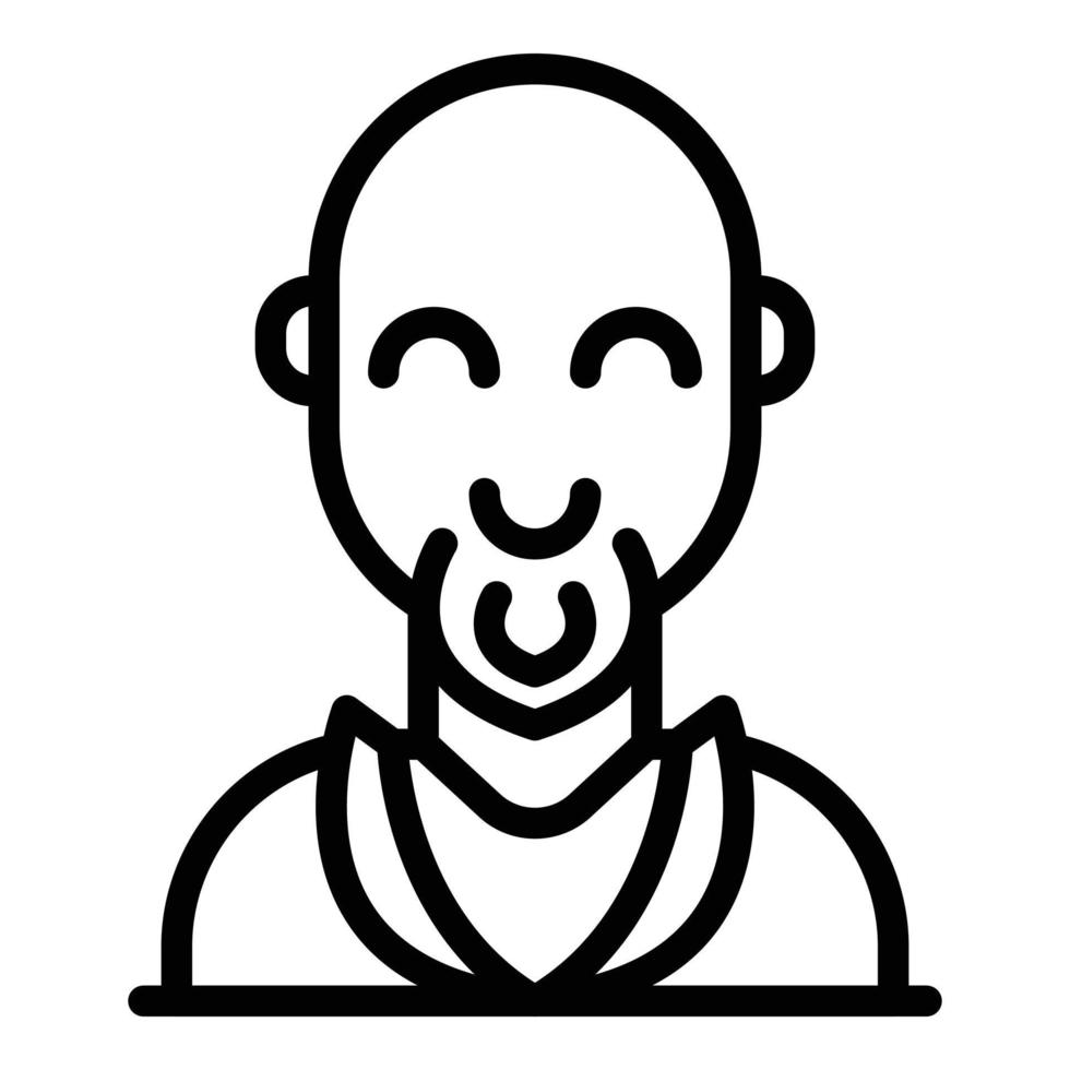 Smiling old man icon, outline style vector