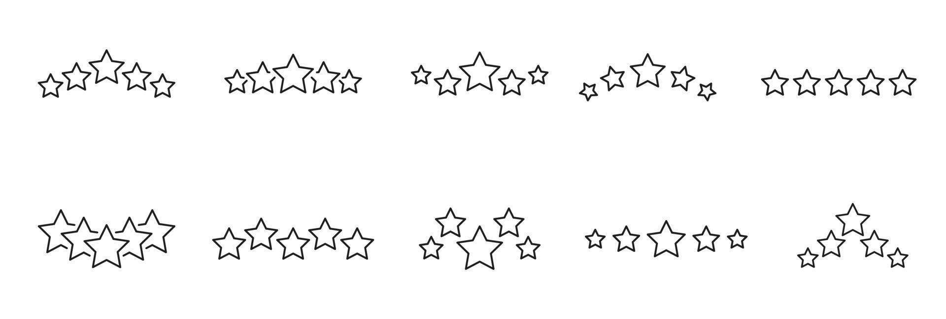 Product best quality, customer rating star icons vector