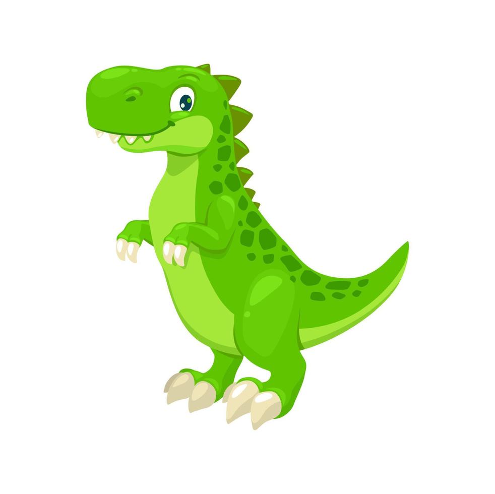 personaje de dinosaurio tiranosaurio de dibujos animados, lindo trex vector