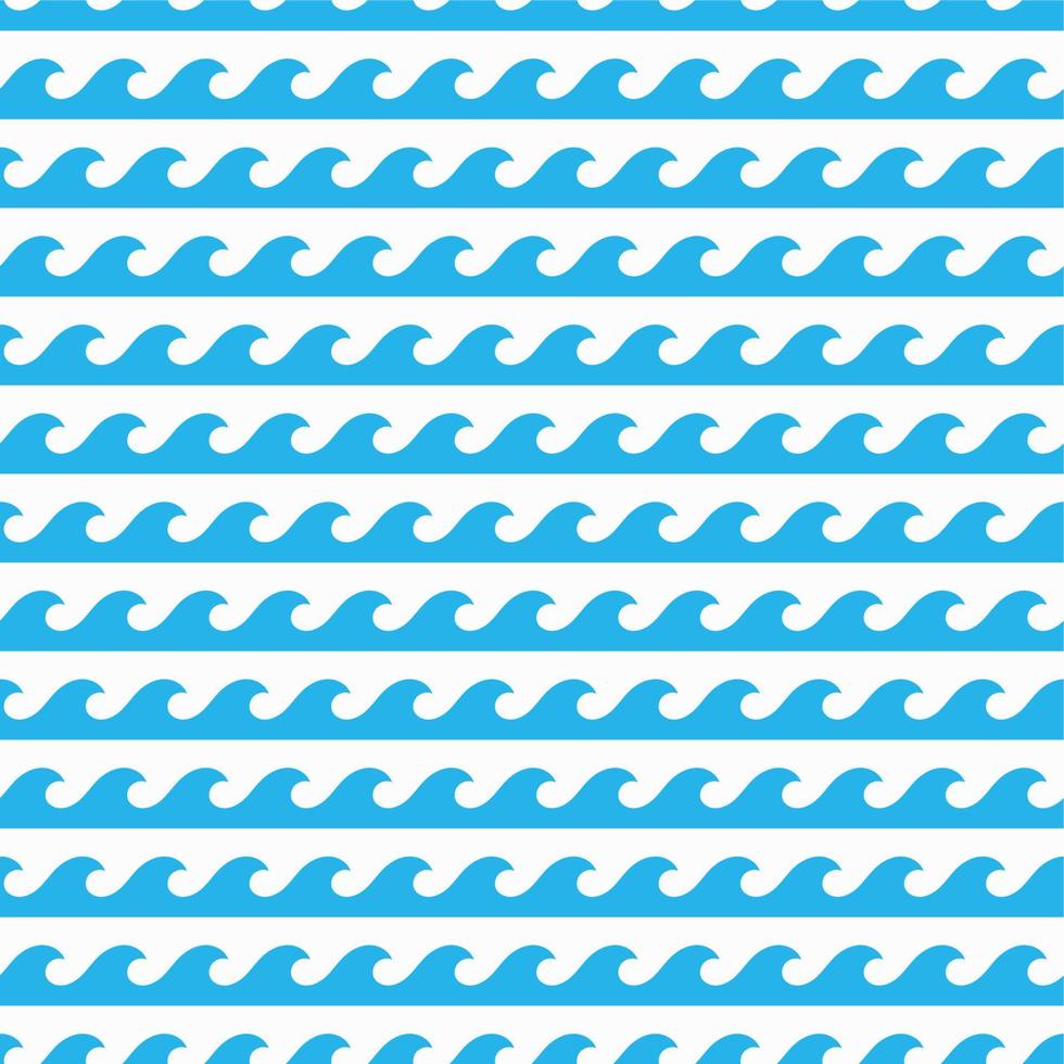Blue ocean and sea waves seamless pattern design vector