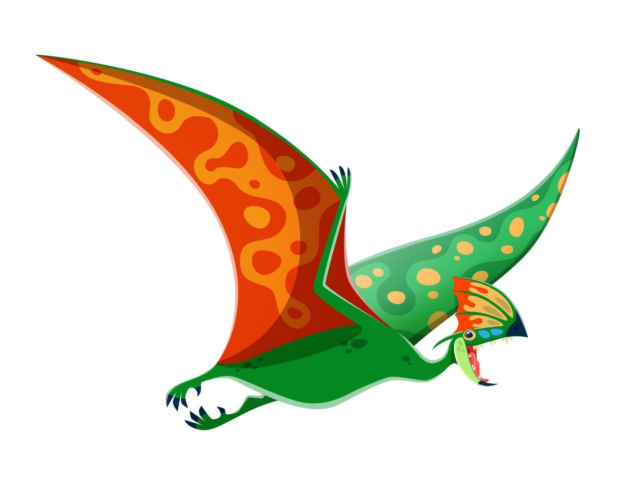 dibujos animados tapejara dinosaurio volador gracioso personaje vector