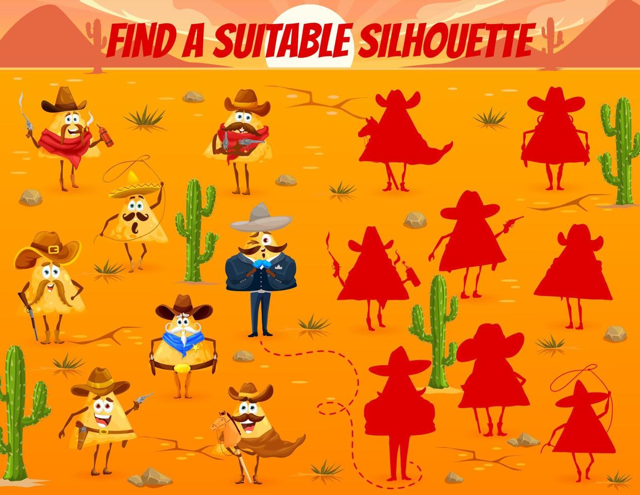 Find a suitable silhouette of Mexican nacho cowboy vector
