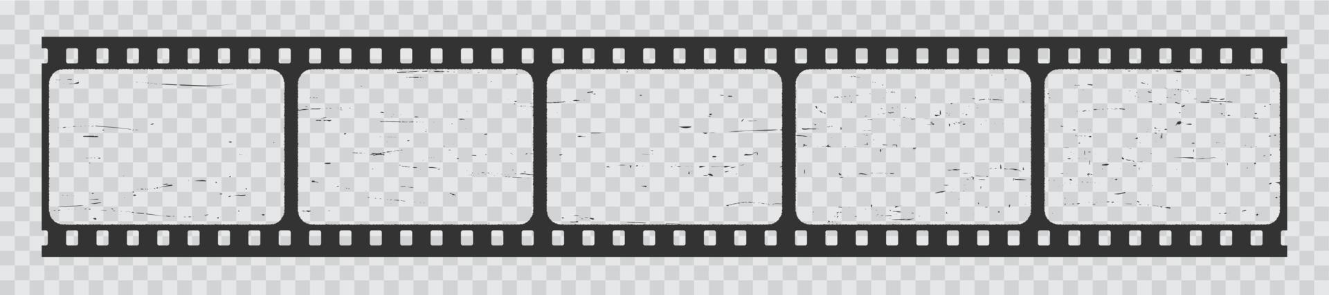 Film strip frames, old cinema filmstrip long reel vector