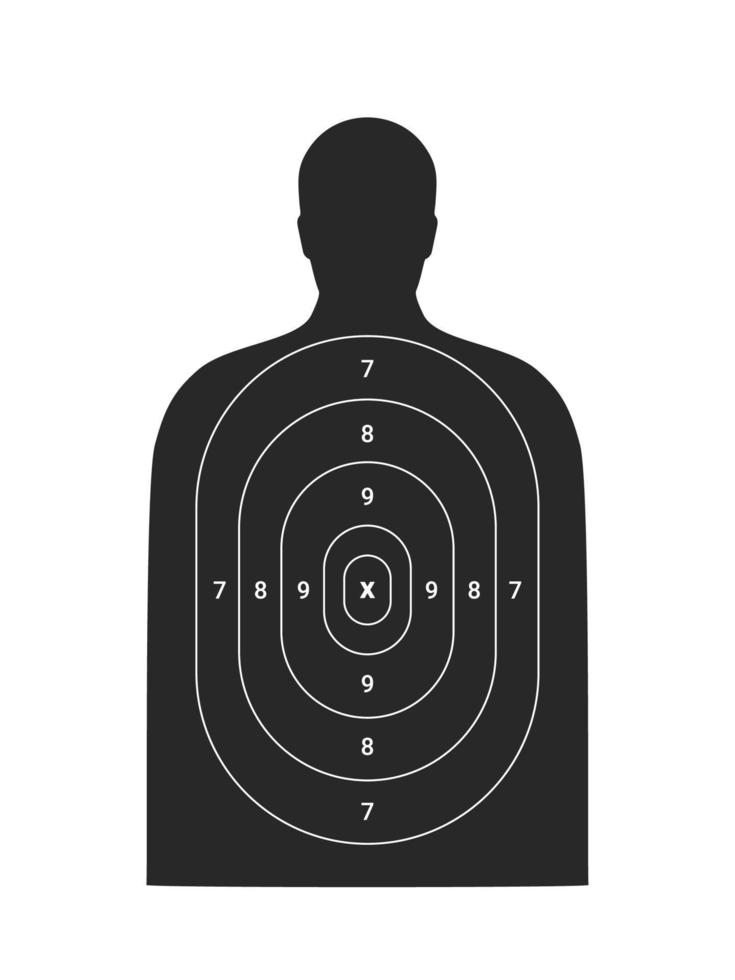 Human target, body silhouette for shoot training vector