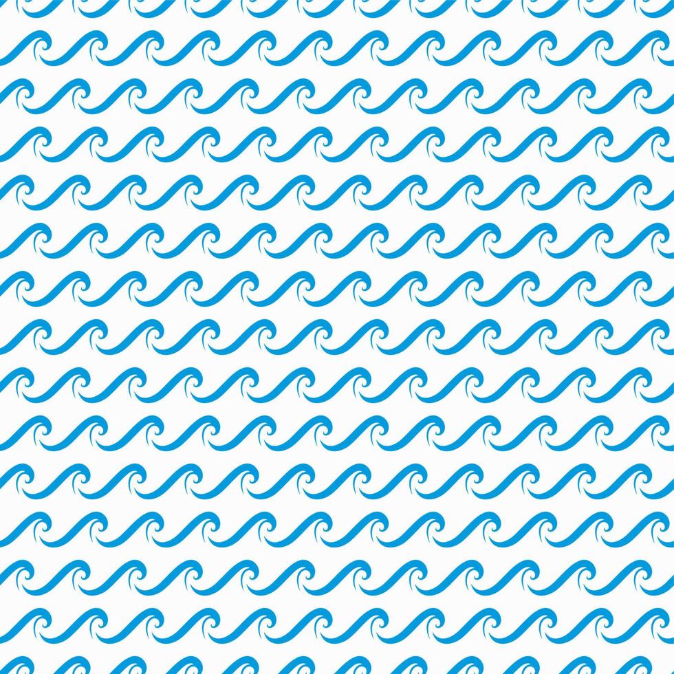 Sea, ocean and river water waves seamless pattern vector
