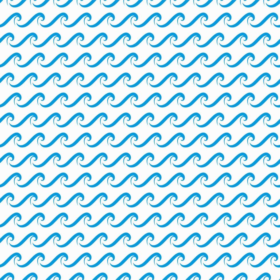 Sea, ocean and river water waves seamless pattern vector