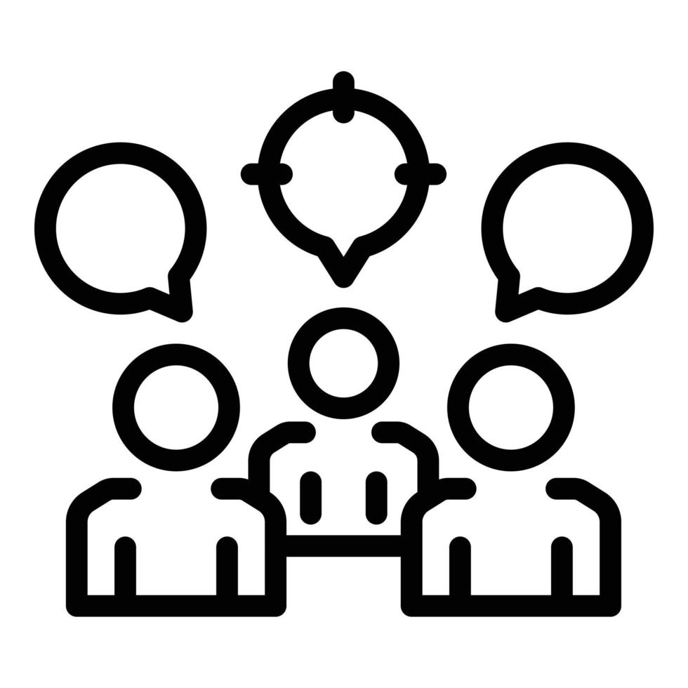 Business collaboration target icon, outline style vector