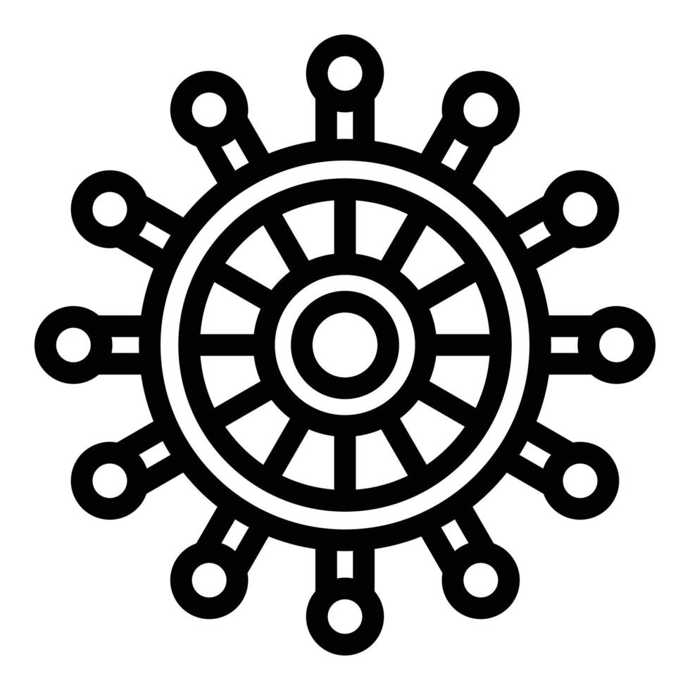 Business collaboration steering wheel icon, outline style vector
