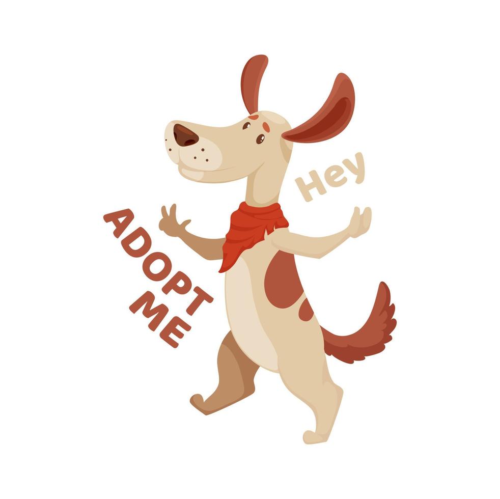 Adopt me icon, dog pet adoption and animal shelter vector