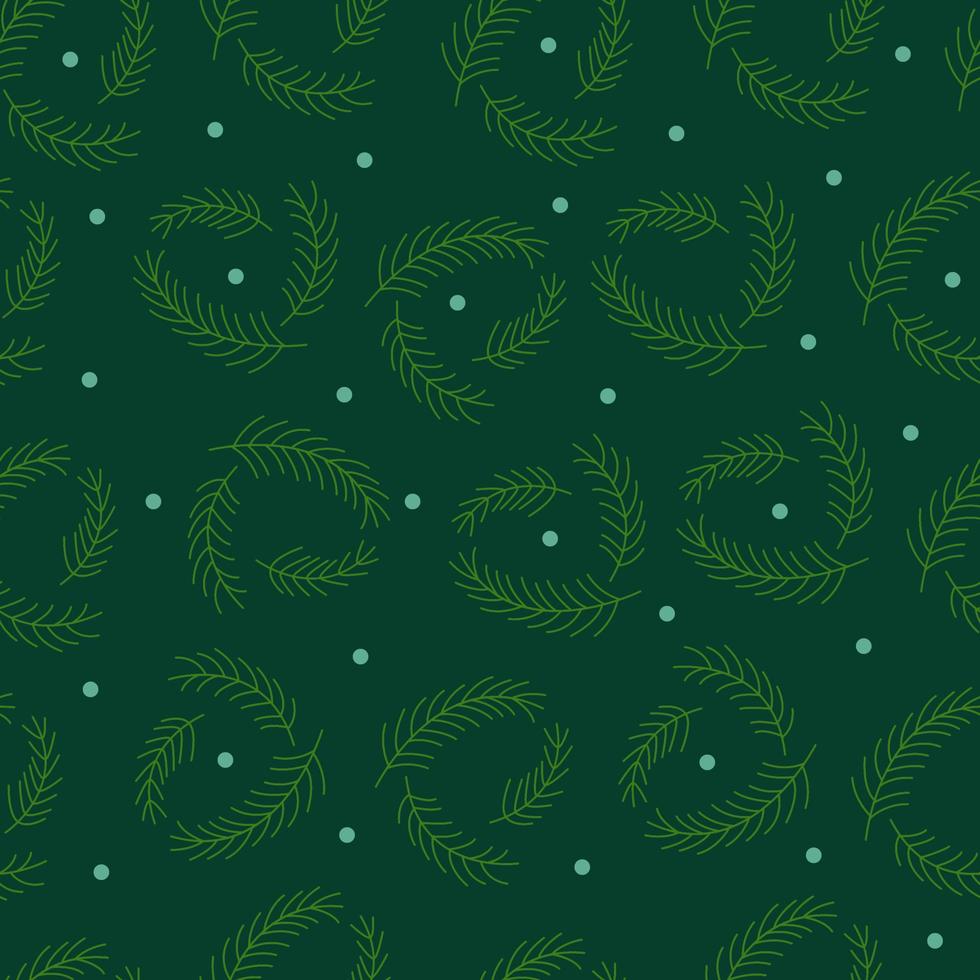 Seamless pattern. Spruce twigs and snow. Vector