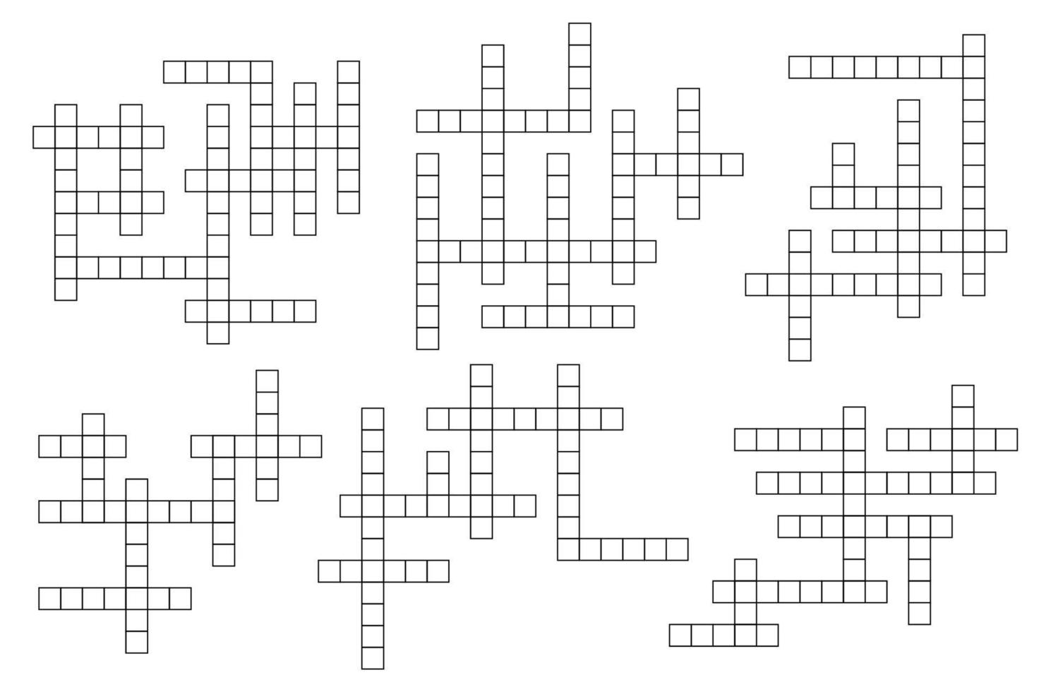 Crossword game grid vector puzzle quiz template