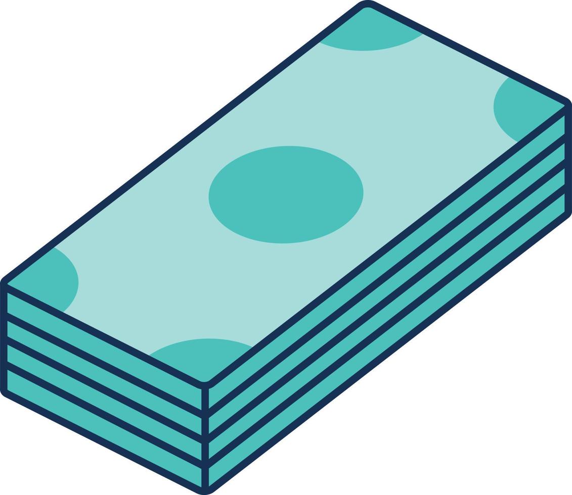 Cash paper banknote, money cash heap, pile, and stack money vector