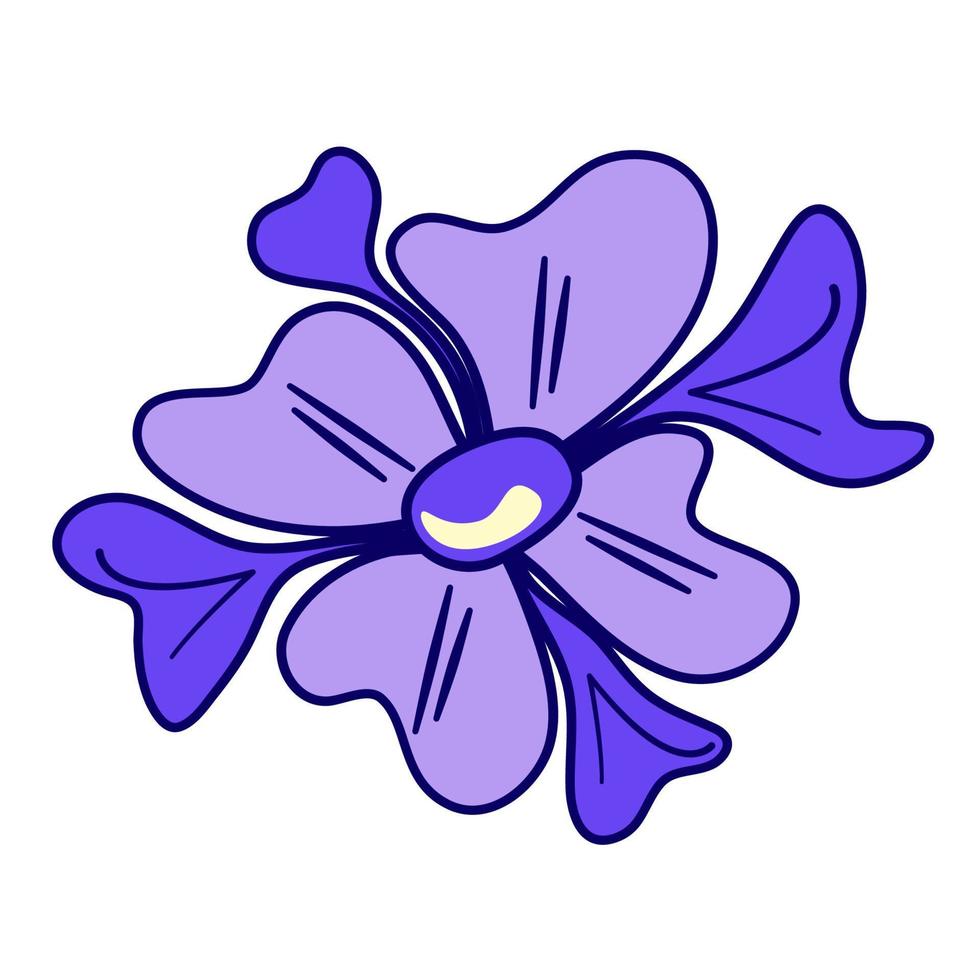Retro flower in abstract style. Modern trendy design