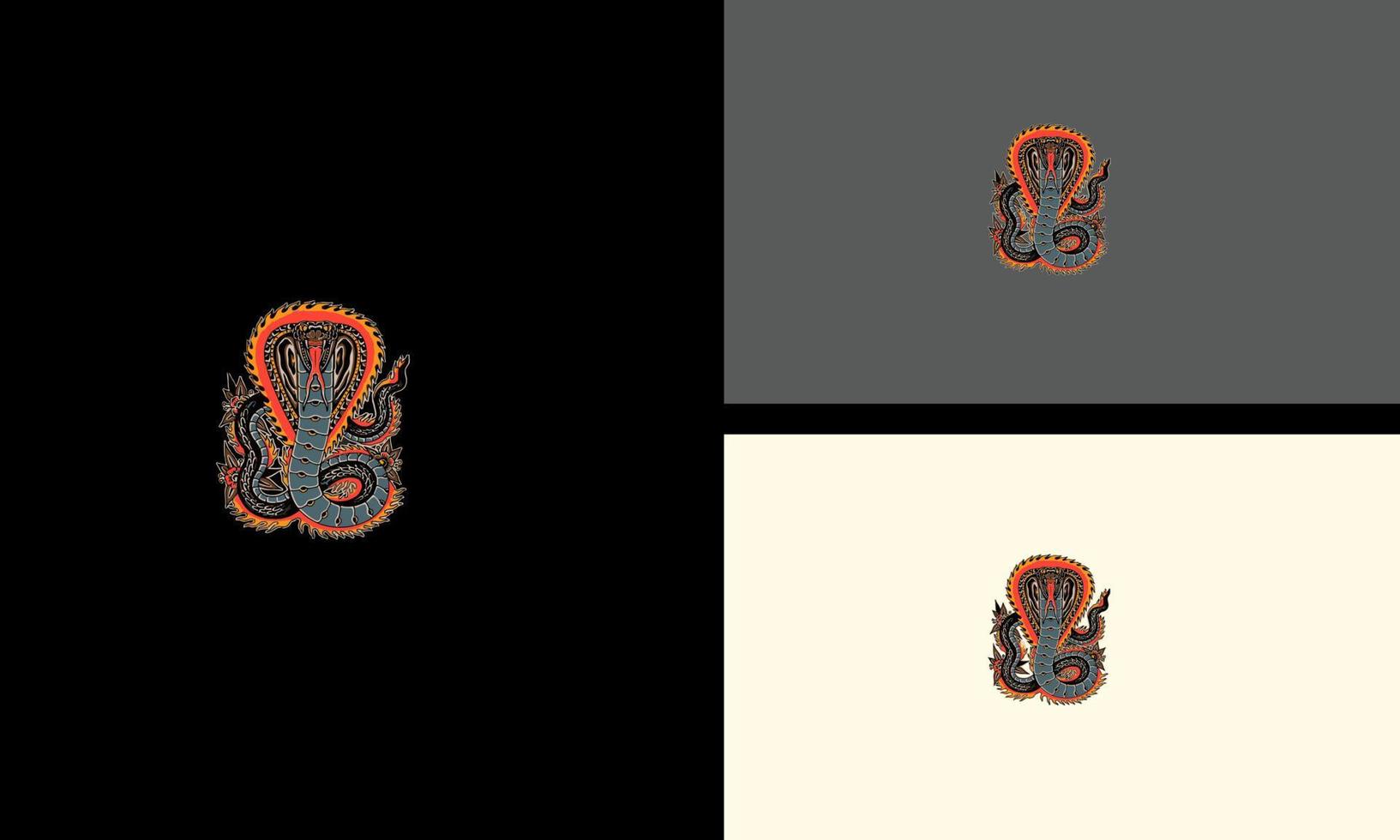 king cobra with flames vector illustration artwork design