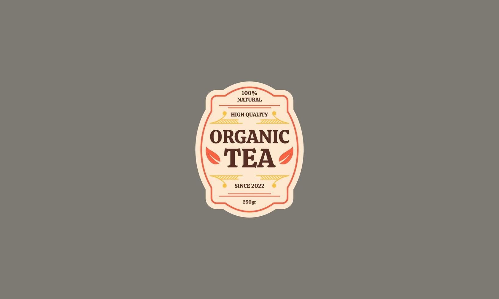 label of organic tea template vector illustration design