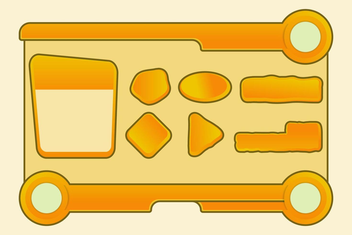 kit ui - plantilla de juego con color amarillo. vector