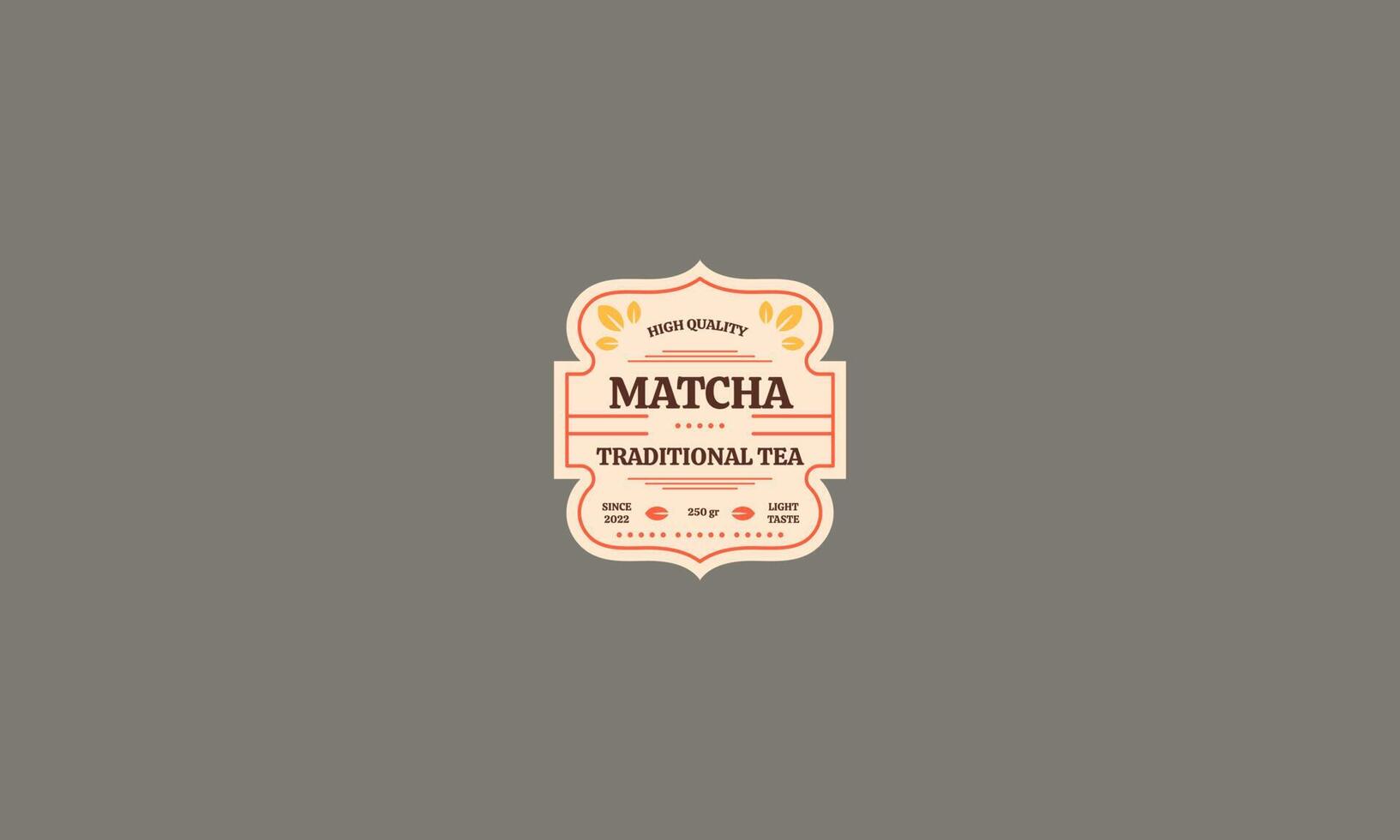 etiqueta de té matcha plantilla tradicional diseño de ilustración vectorial vector